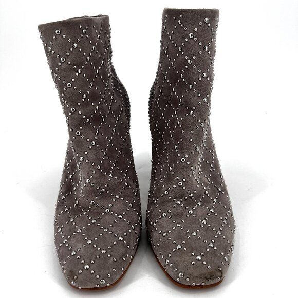 Dolce Vita Gray‎ Studded Block Heel Ankle Booties Mirror SAMPLE - Picture 3 of 10